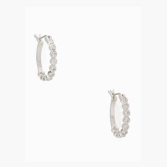 kate spade Jewelry - NEW Kate Spade Full Circle Huggies Clear/Silver Earrings Style O0RU2768 NWT